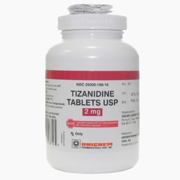 Zanaflex 2mg & 4Mg tablets, white bottle of Tizanidine / Zanaflex 2mg / 4mg
